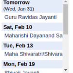 Google Calendar gadget